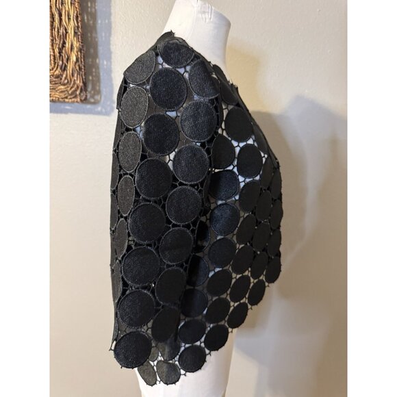 Anthropologie Iren Klairie Black Lace Jacket Top 36 US 4 Cut Out Circles NWT - Picture 5 of 13